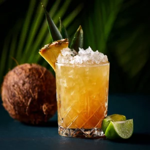 Cocktail Sous le cocotier Rhum, ananas, coco